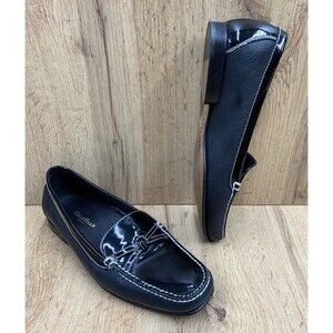 Cole Haan Womens Resort Leather Loafer Shoes Block Heel D13792 Black Size 6.5B